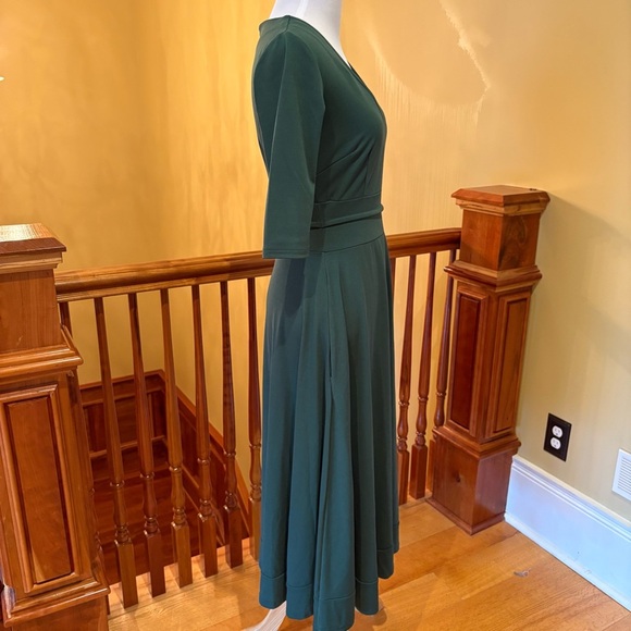 Classy Elegant Pine Green Formal Wedding Guest Dress Wmn’s S - Picture 3 of 13